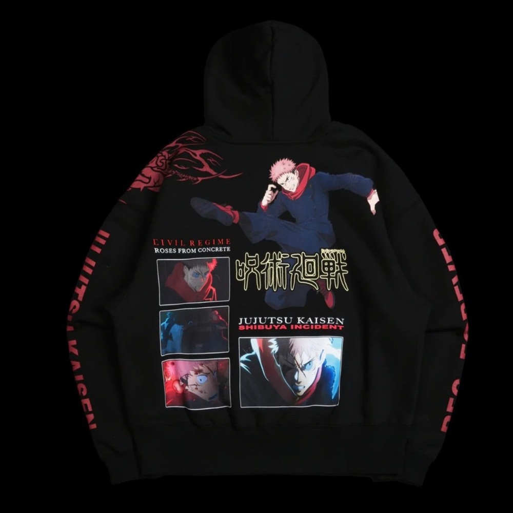 XL Civil Regime x Jujutsu Kaisen Yuji Itadori Regime Forever Hoodie in Black